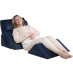 Blue Adjustable 4 Piece Wedge Pillow Set